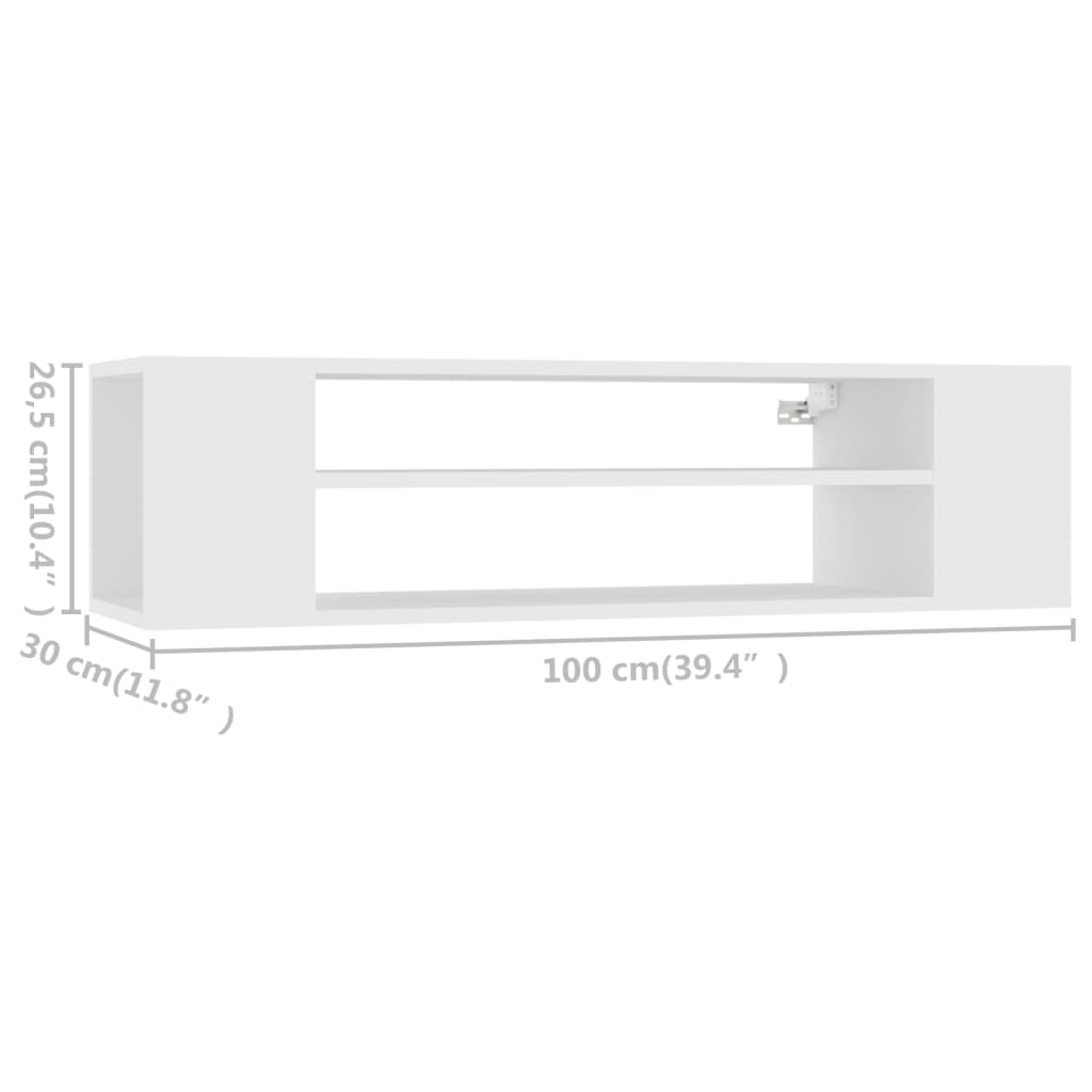 vidaXL Dulap TV suspendat, alb, 100x30x26,5 cm, lemn prelucrat vidaXL Dulap TV suspendat, alb, 100x30x26,5 cm, lemn prelucrat
