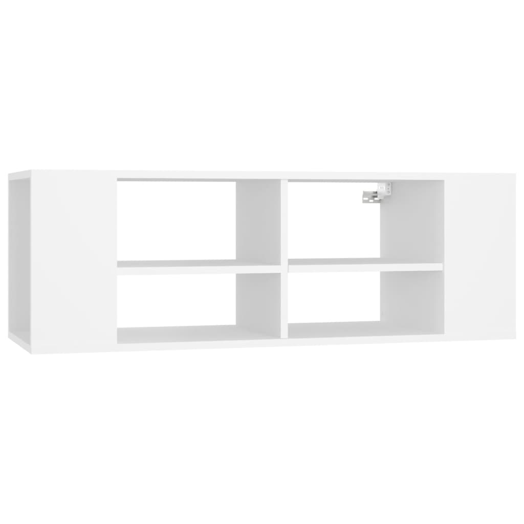 vidaXL Dulap TV montat pe perete, alb, 102x35x35 cm, lemn prelucrat