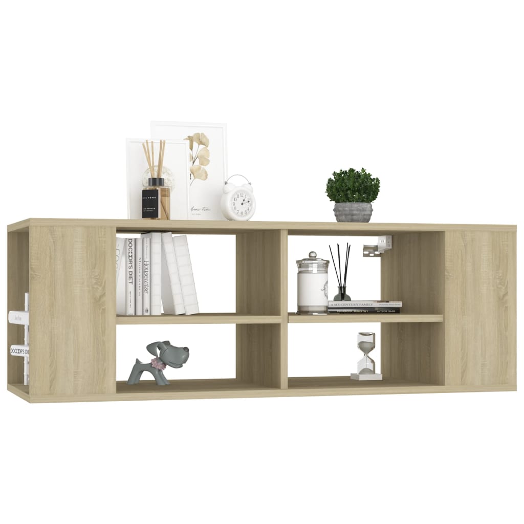 vidaXL Dulap TV montat pe perete, stejar Sonoma, 102x35x35 cm, PAL