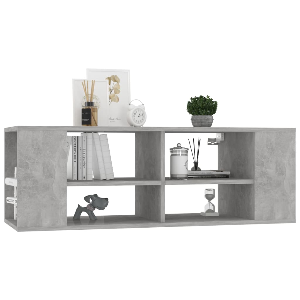 vidaXL Dulap TV montat pe perete, gri beton, 102x35x35 cm, PAL