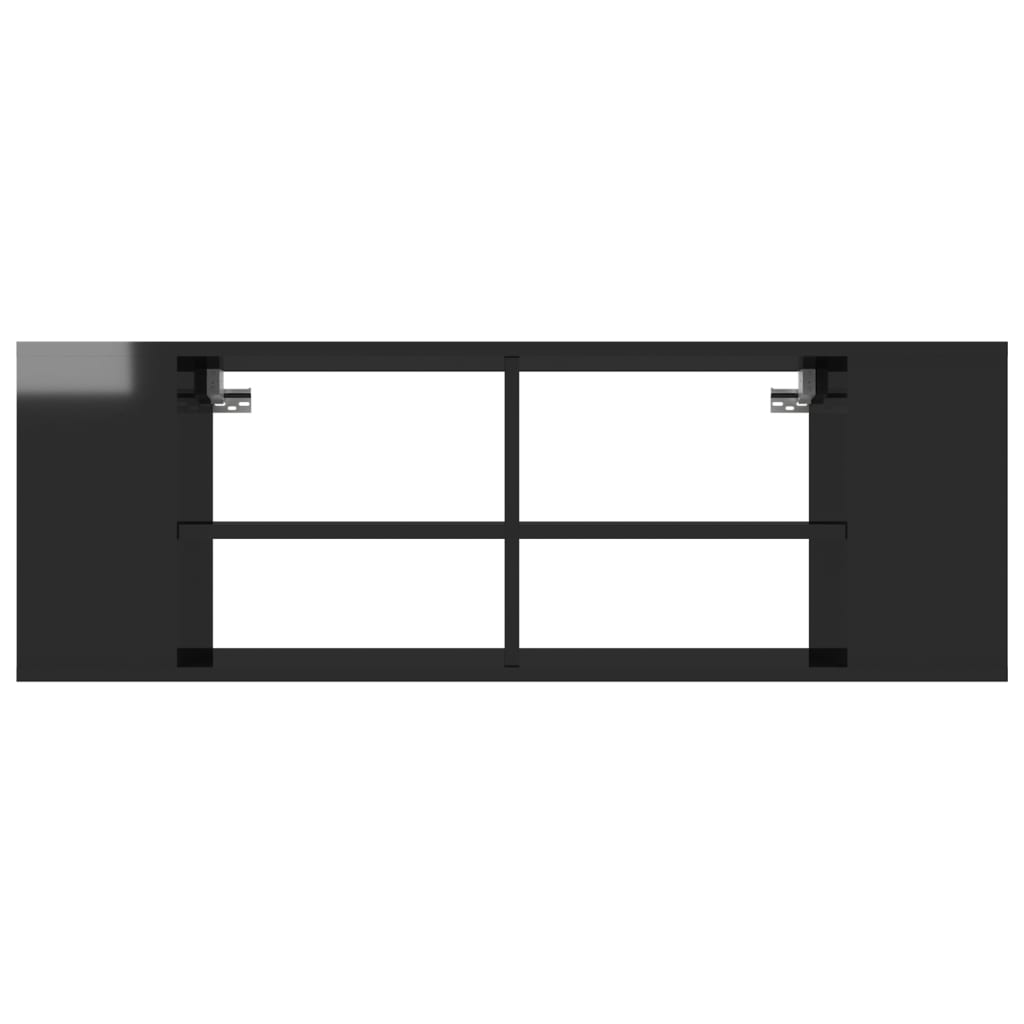 vidaXL Dulap TV montat pe perete, negru extralucios, 102x35x35 cm, PAL