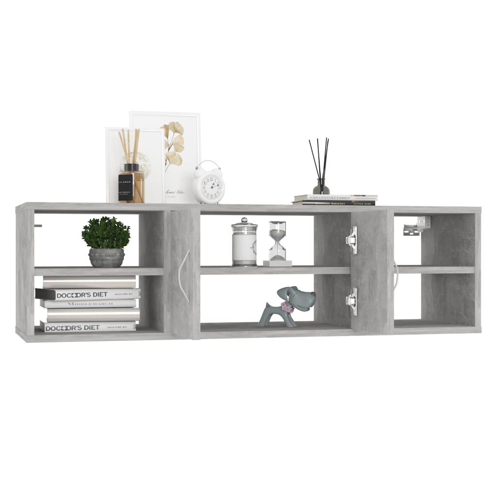 vidaXL Raft de perete, gri beton, 102x30x29 cm, PAL