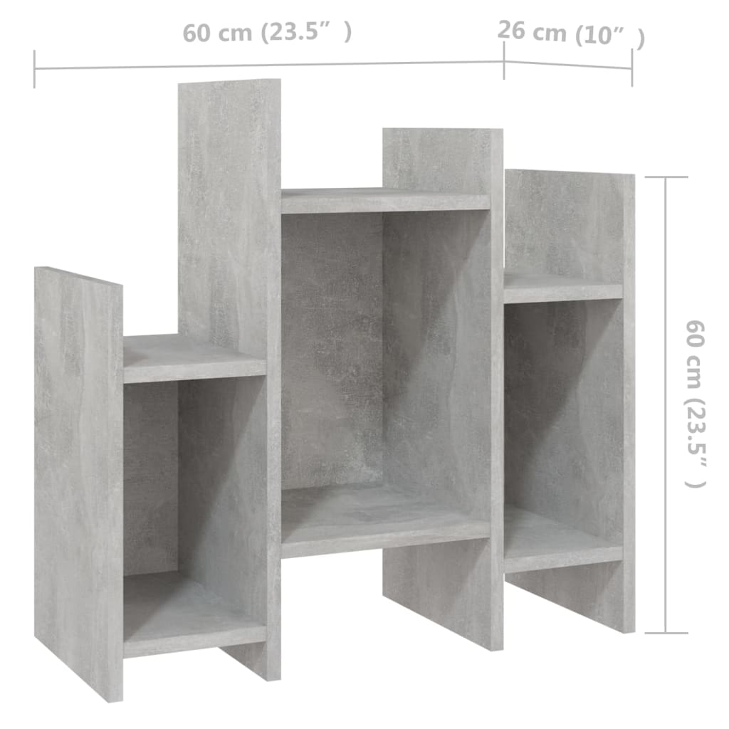 vidaXL Dulap lateral, gri beton, 60x26x60 cm, PAL