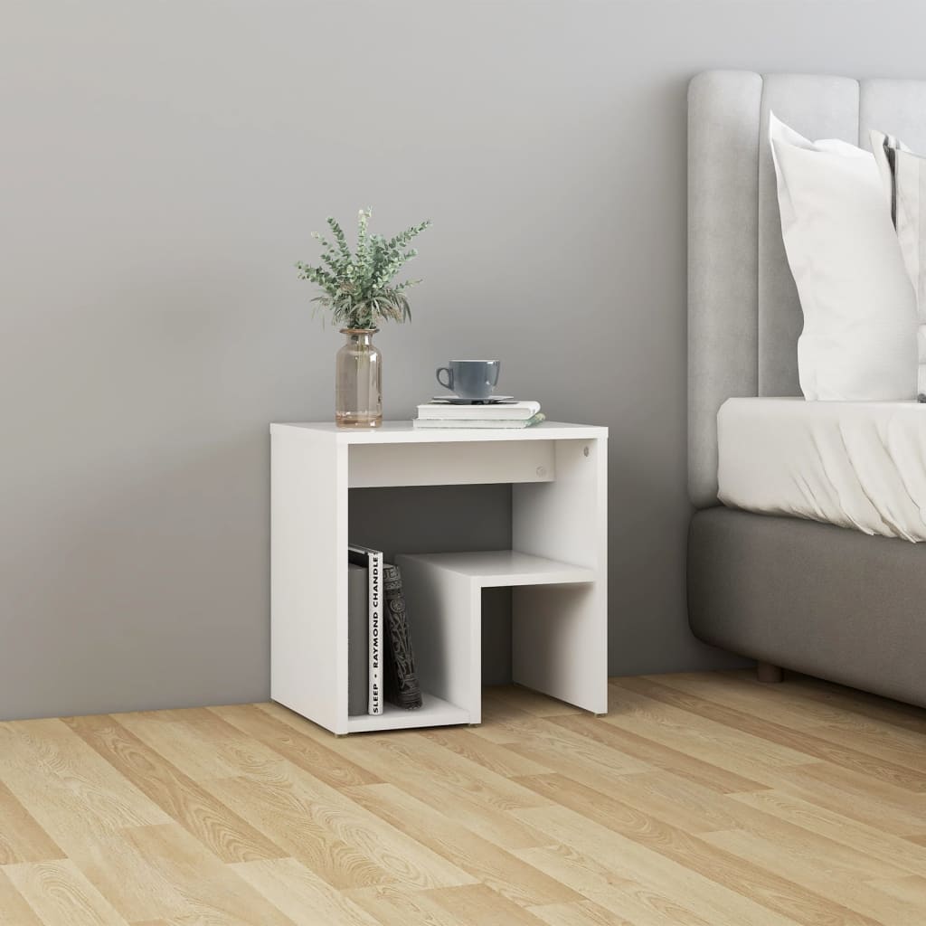 vidaXL Noptiere, 2 buc., alb, 40x30x40 cm, PAL