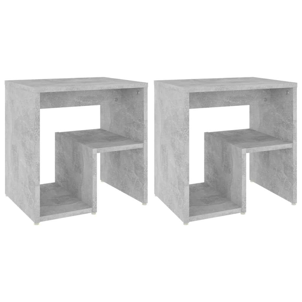 vidaXL Noptiere, 2 buc., gri beton, 40x30x40 cm, PAL