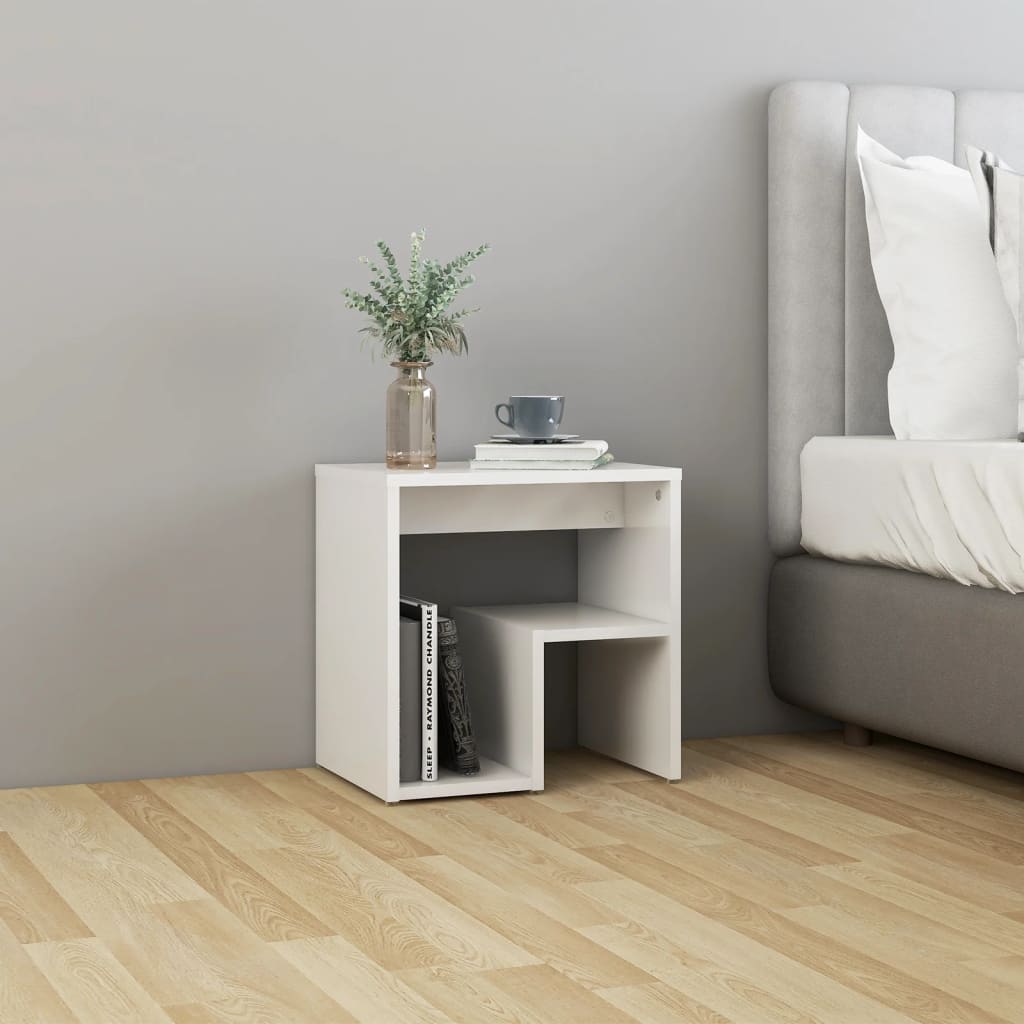 vidaXL Noptiere, 2 buc., alb extralucios, 40x30x40 cm, lemn prelucrat vidaXL Noptiere, 2 buc., alb extralucios, 40x30x40 cm, lemn prelucrat