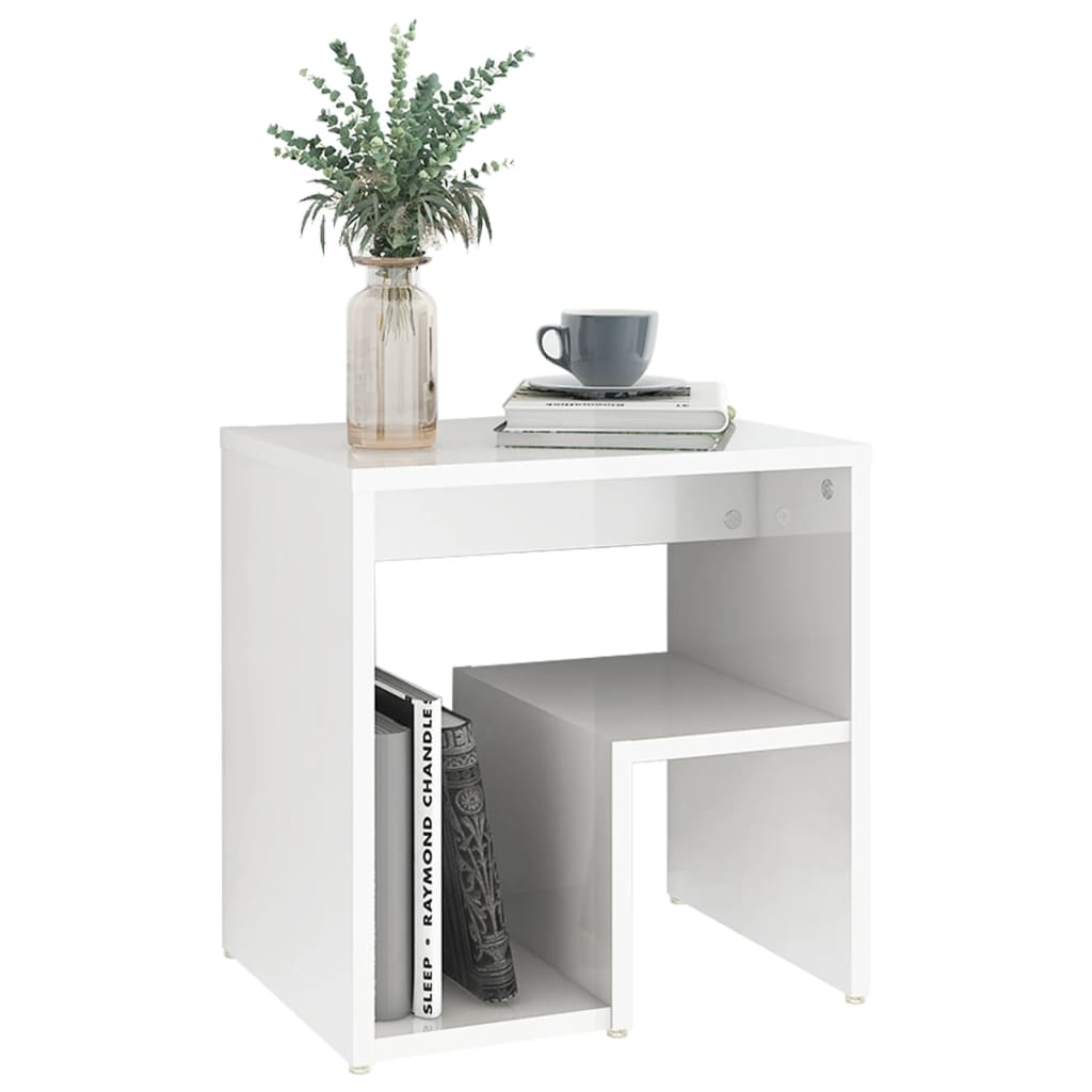 vidaXL Noptiere, 2 buc., alb extralucios, 40x30x40 cm, lemn prelucrat vidaXL Noptiere, 2 buc., alb extralucios, 40x30x40 cm, lemn prelucrat