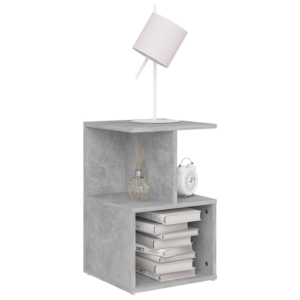 vidaXL Noptiere, 2 buc., gri beton, 35x35x55 cm, PAL