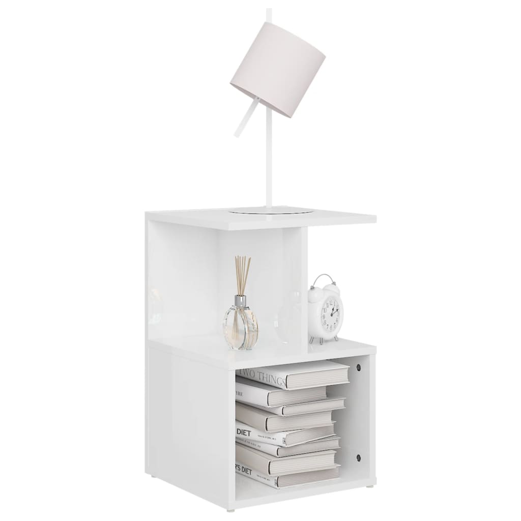 vidaXL Dulap lateral, alb extra lucios, 35x35x55 cm, PAL vidaXL Dulap lateral, alb extra lucios, 35x35x55 cm, PAL