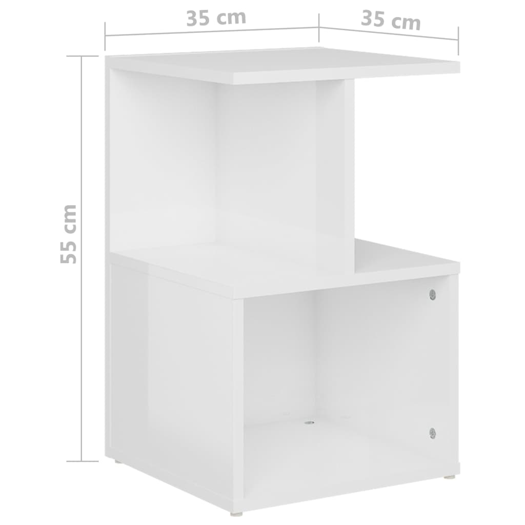 vidaXL Dulap lateral, alb extra lucios, 35x35x55 cm, PAL vidaXL Dulap lateral, alb extra lucios, 35x35x55 cm, PAL