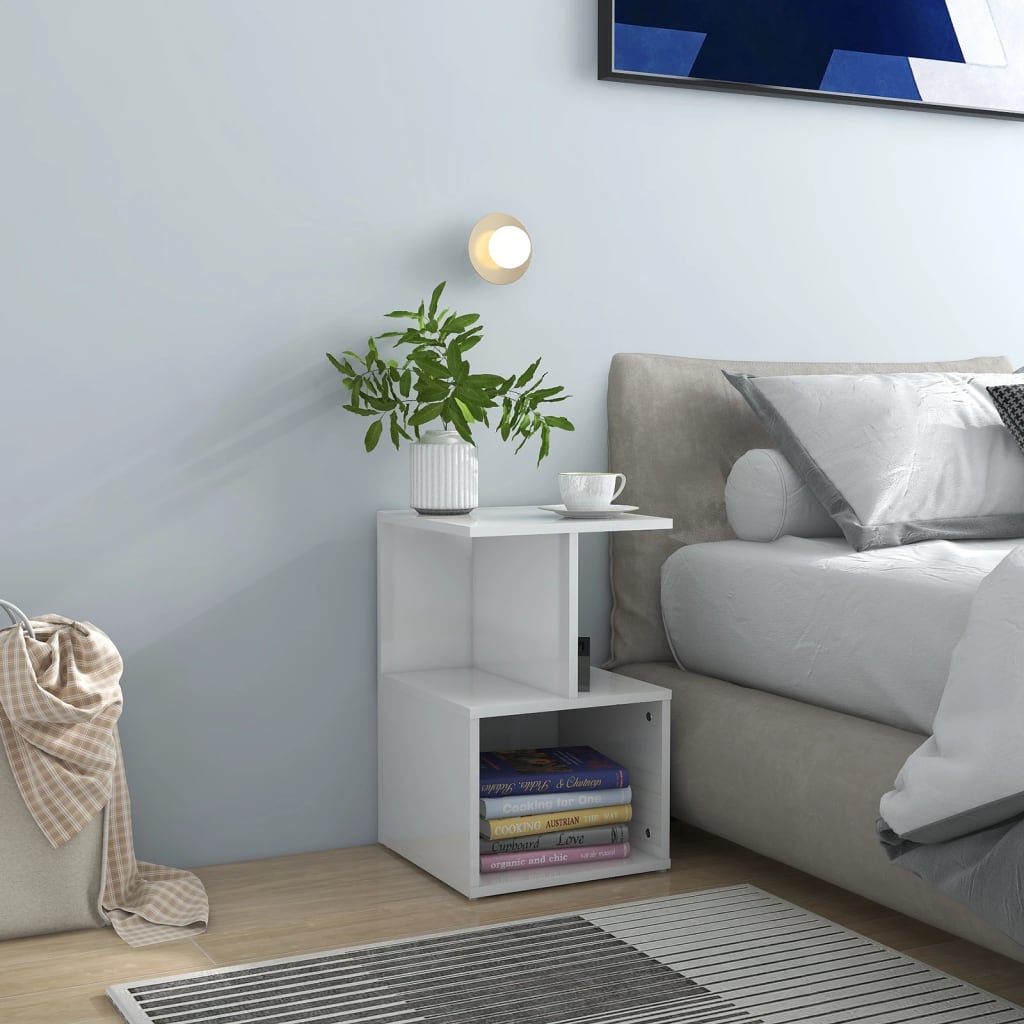 vidaXL Dulap lateral, alb extra lucios, 35x35x55 cm, PAL vidaXL Dulap lateral, alb extra lucios, 35x35x55 cm, PAL
