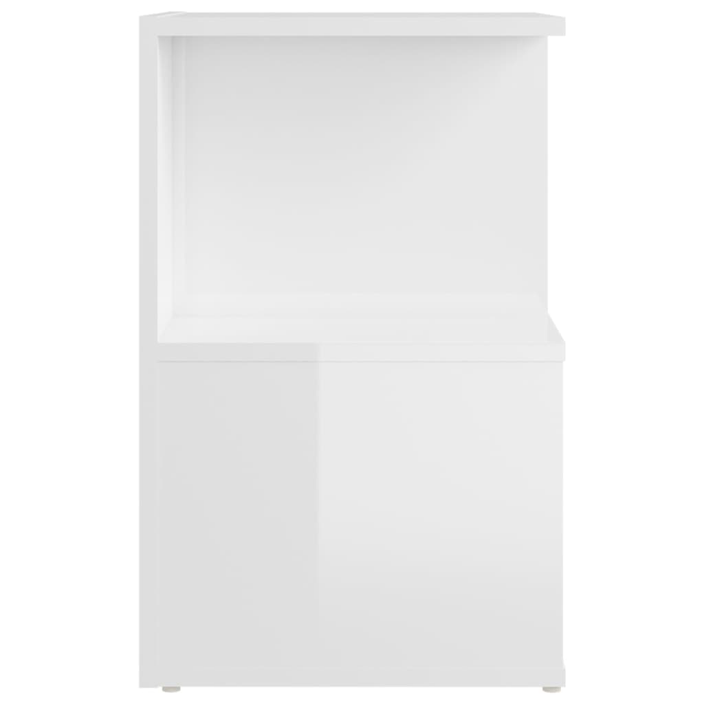 vidaXL Noptiere, 2 buc., alb extra lucios, 35x35x55cm, lemn prelucrat vidaXL Noptiere, 2 buc., alb extra lucios, 35x35x55cm, lemn prelucrat