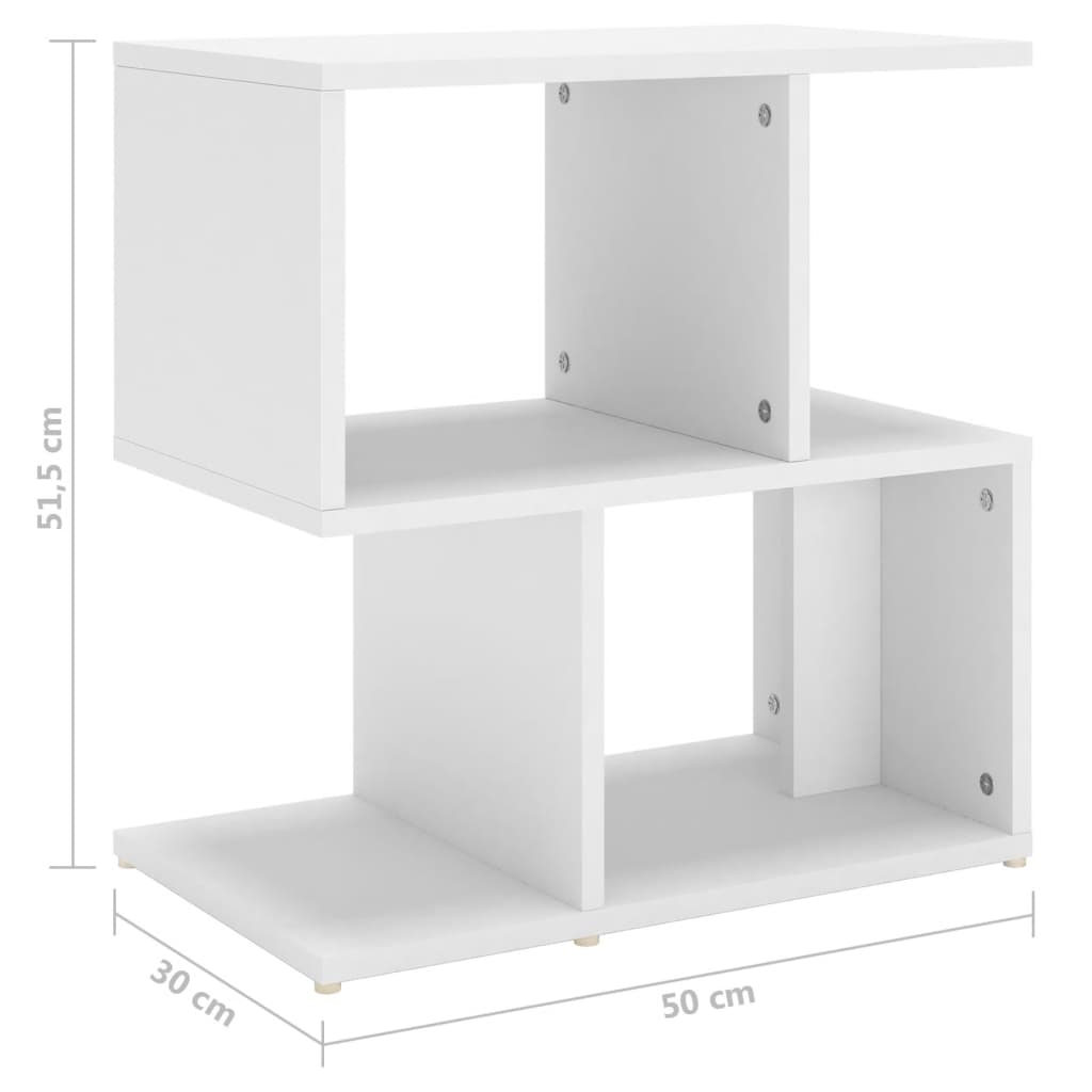 vidaXL Noptiere, 2 buc., alb, 50x30x51,5 cm, PAL