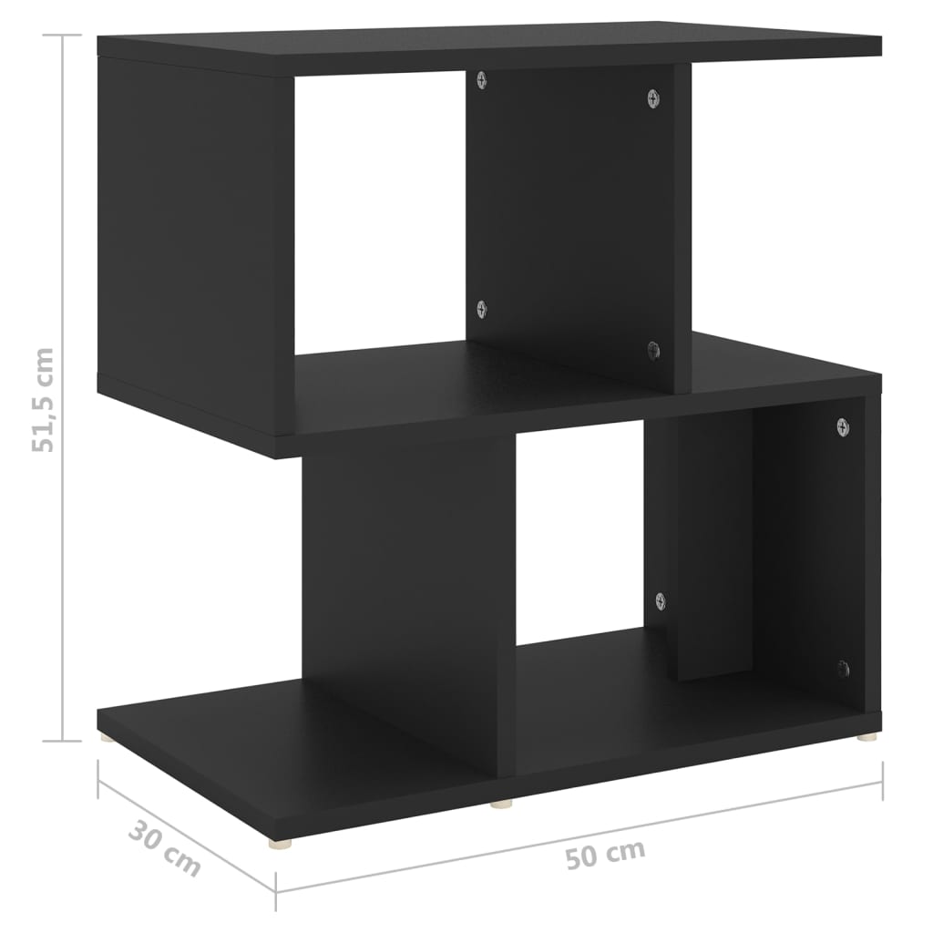 vidaXL Dulap lateral, negru, 50x30x51,5 cm, PAL vidaXL Dulap lateral, negru, 50x30x51,5 cm, PAL