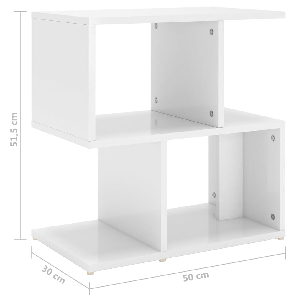 vidaXL Noptiere, 2 buc., alb extralucios, 50x30x51,5 cm, PAL vidaXL Noptiere, 2 buc., alb extralucios, 50x30x51,5 cm, PAL