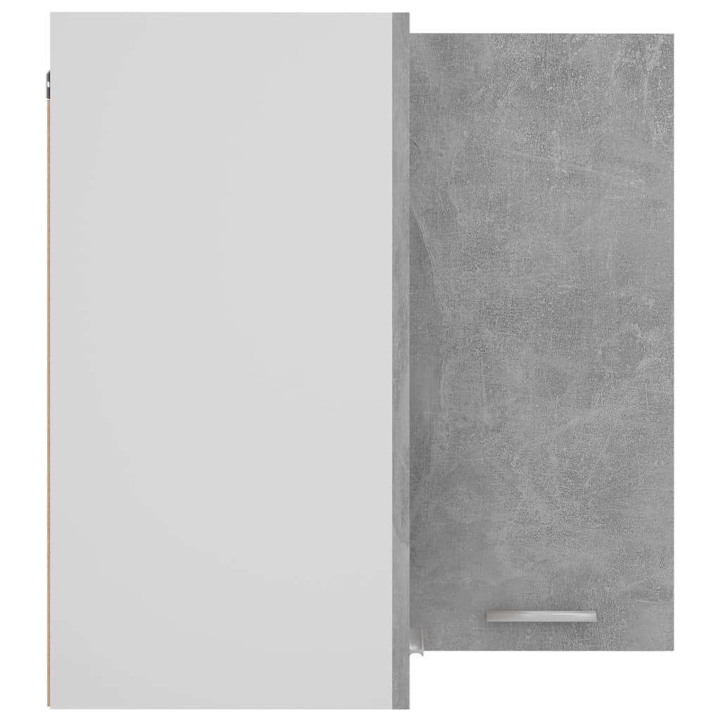 vidaXL Dulap suspendat de colț “Lyon”, gri beton, 57x57x60 cm, PAL vidaXL Dulap suspendat de colț “Lyon”, gri beton, 57x57x60 cm, PAL