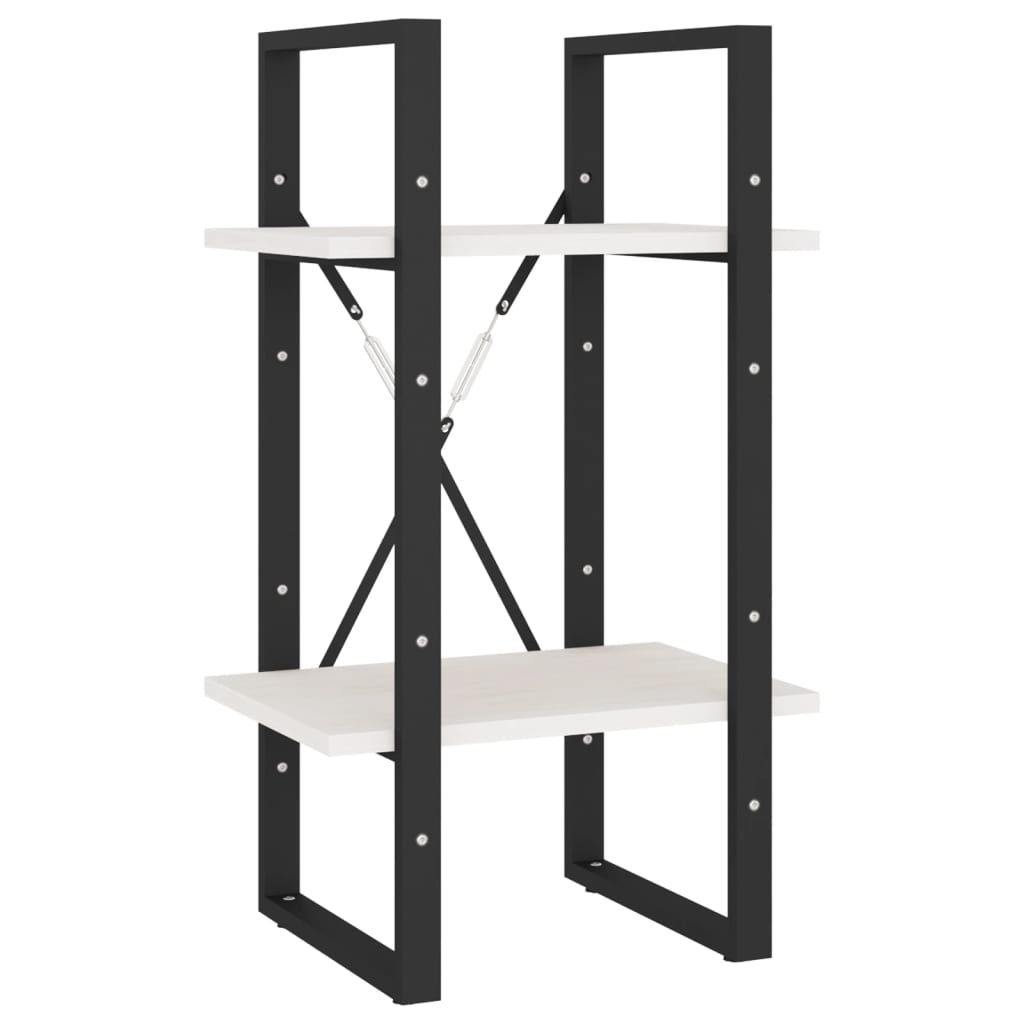 vidaXL Bibliotecă cu 2 rafturi, alb, 40x30x70 cm, lemn masiv de pin vidaXL Bibliotecă cu 2 rafturi, alb, 40x30x70 cm, lemn masiv de pin
