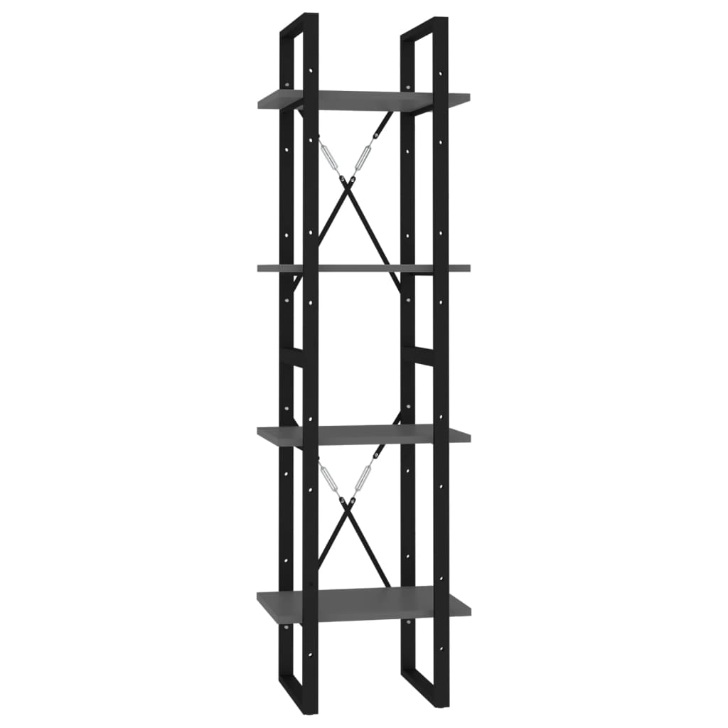 vidaXL Bibliotecă cu 4 rafturi, gri, 40x30x140 cm, PAL vidaXL Bibliotecă cu 4 rafturi, gri, 40x30x140 cm, PAL