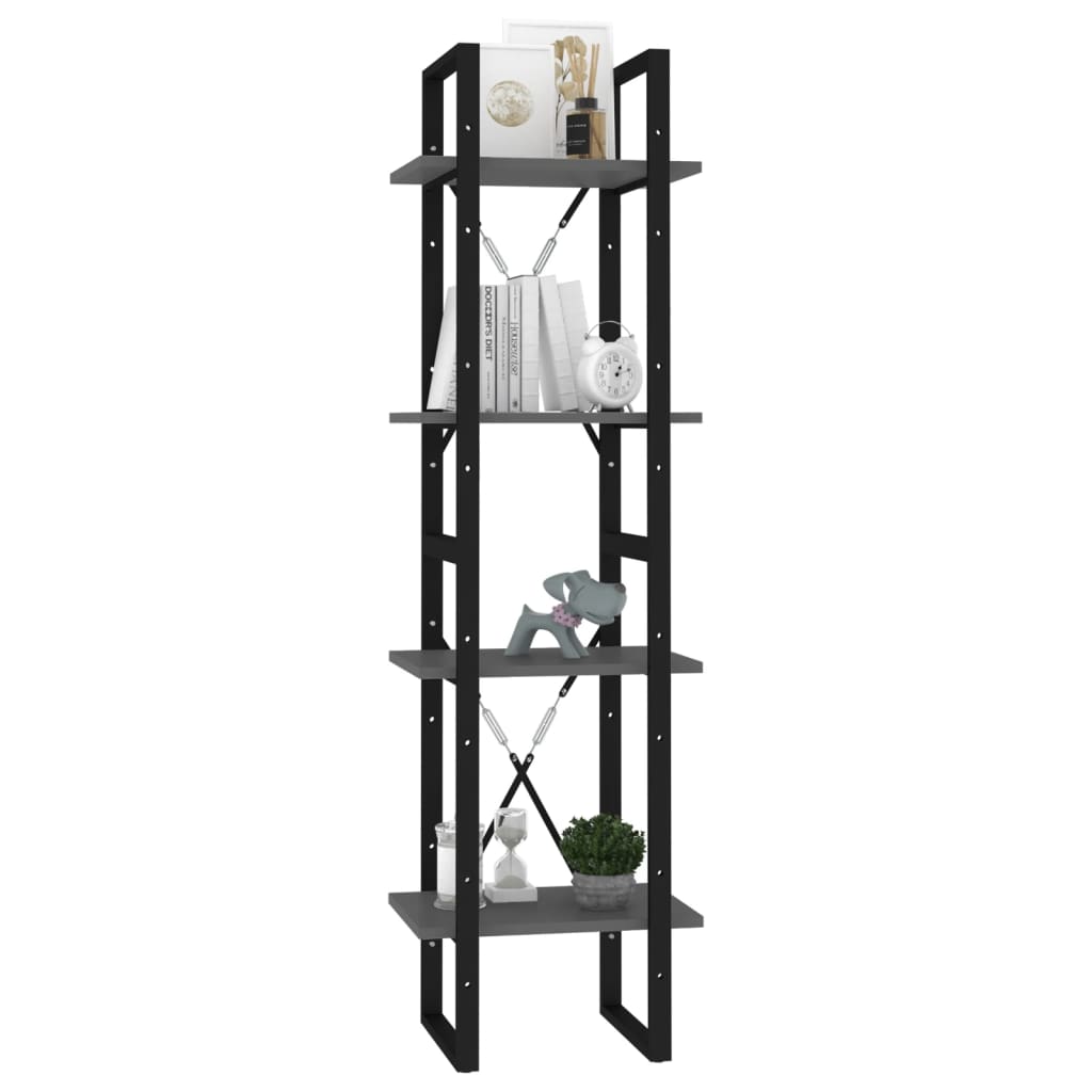 vidaXL Bibliotecă cu 4 rafturi, gri, 40x30x140 cm, PAL vidaXL Bibliotecă cu 4 rafturi, gri, 40x30x140 cm, PAL