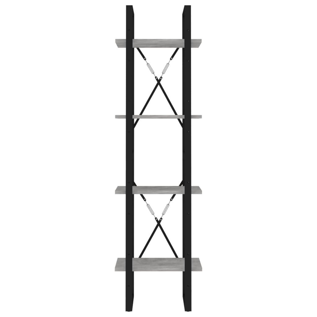 vidaXL Bibliotecă cu 4 rafturi, gri beton, 40x30x140 cm, PAL vidaXL Bibliotecă cu 4 rafturi, gri beton, 40x30x140 cm, PAL