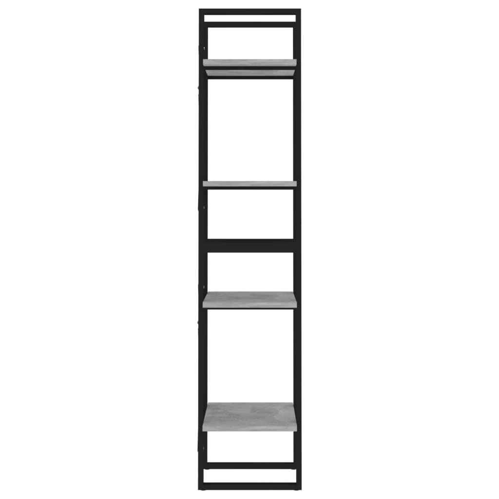 vidaXL Bibliotecă cu 4 rafturi, gri beton, 40x30x140 cm, PAL vidaXL Bibliotecă cu 4 rafturi, gri beton, 40x30x140 cm, PAL