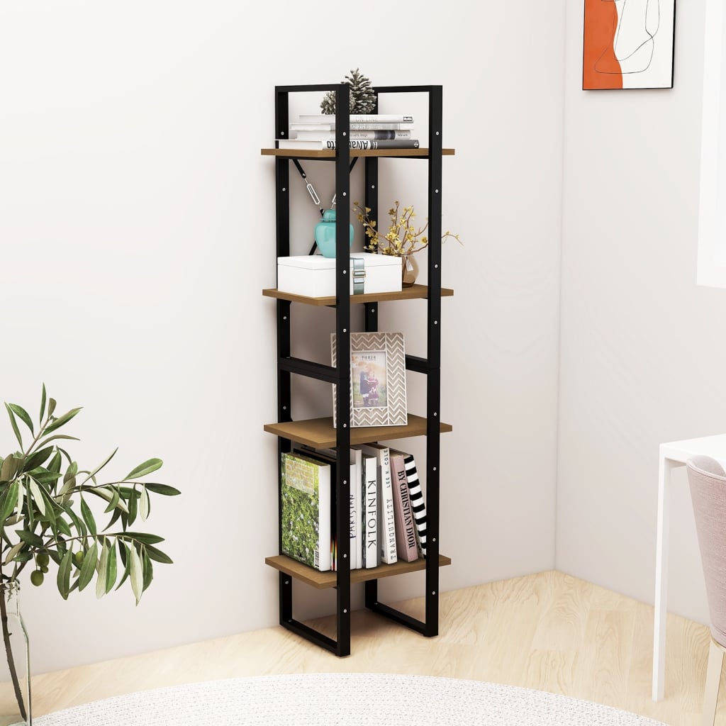 vidaXL Bibliotecă cu 4 rafturi, 40x30x140 cm, lemn masiv de pin vidaXL Bibliotecă cu 4 rafturi, 40x30x140 cm, lemn masiv de pin