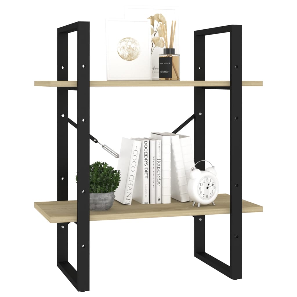 vidaXL Bibliotecă cu 2 rafturi, stejar sonoma, 60x30x70 cm, PAL vidaXL Bibliotecă cu 2 rafturi, stejar sonoma, 60x30x70 cm, PAL