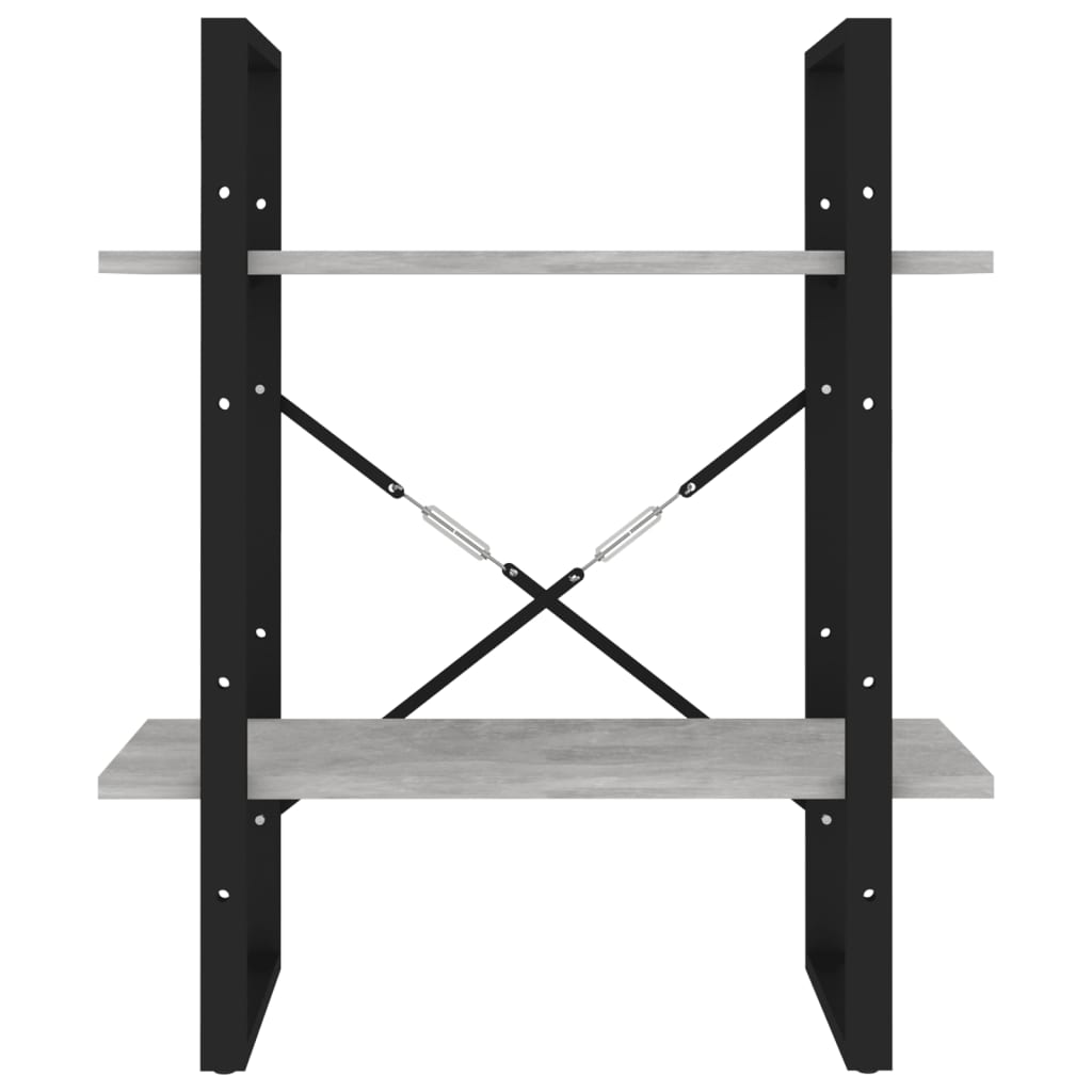 vidaXL Bibliotecă cu 2 rafturi, gri beton, 60x30x70 cm, PAL vidaXL Bibliotecă cu 2 rafturi, gri beton, 60x30x70 cm, PAL