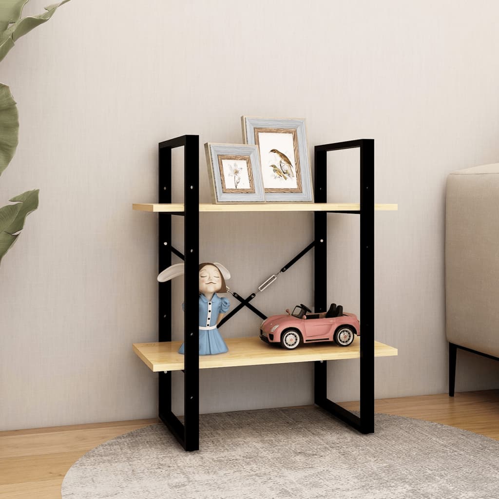 vidaXL Bibliotecă cu 2 rafturi, 60x30x70 cm, lemn masiv de pin vidaXL Bibliotecă cu 2 rafturi, 60x30x70 cm, lemn masiv de pin