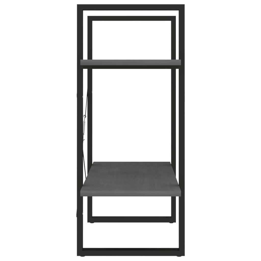 vidaXL Bibliotecă cu 2 rafturi, gri, 60x30x70 cm, lemn masiv de pin vidaXL Bibliotecă cu 2 rafturi, gri, 60x30x70 cm, lemn masiv de pin