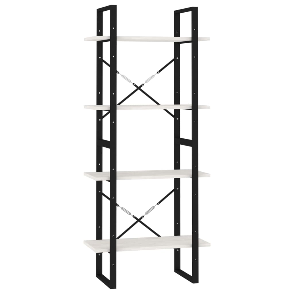 vidaXL Bibliotecă cu 4 rafturi, alb, 60x30x140 cm, lemn masiv de pin vidaXL Bibliotecă cu 4 rafturi, alb, 60x30x140 cm, lemn masiv de pin