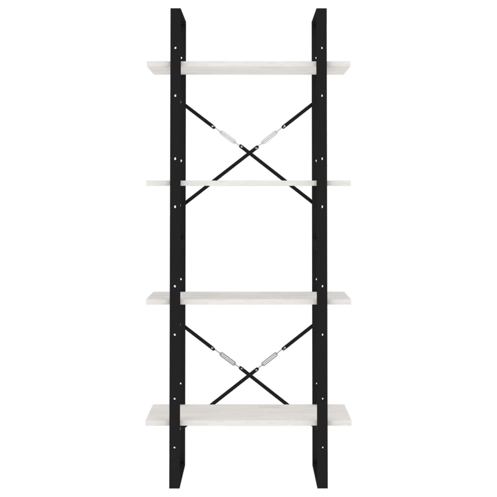 vidaXL Bibliotecă cu 4 rafturi, alb, 60x30x140 cm, lemn masiv de pin vidaXL Bibliotecă cu 4 rafturi, alb, 60x30x140 cm, lemn masiv de pin