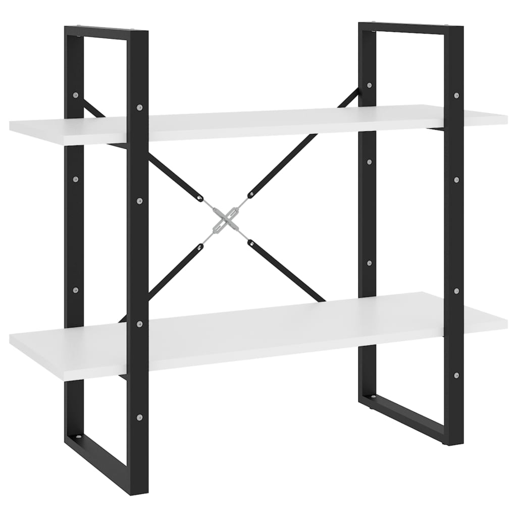 vidaXL Bibliotecă cu 2 rafturi, alb, 80x30x70 cm, PAL vidaXL Bibliotecă cu 2 rafturi, alb, 80x30x70 cm, PAL