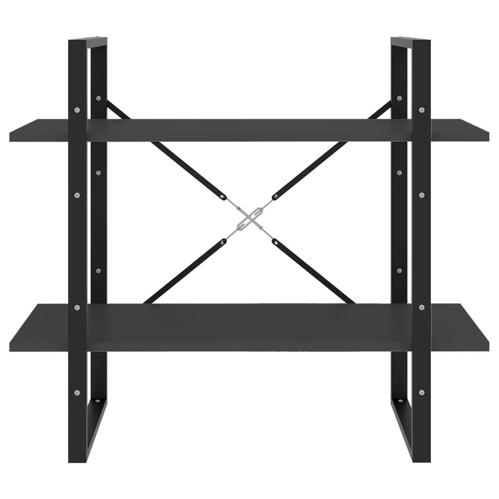 vidaXL Bibliotecă cu 2 rafturi, gri, 80x30x70 cm, PAL vidaXL Bibliotecă cu 2 rafturi, gri, 80x30x70 cm, PAL