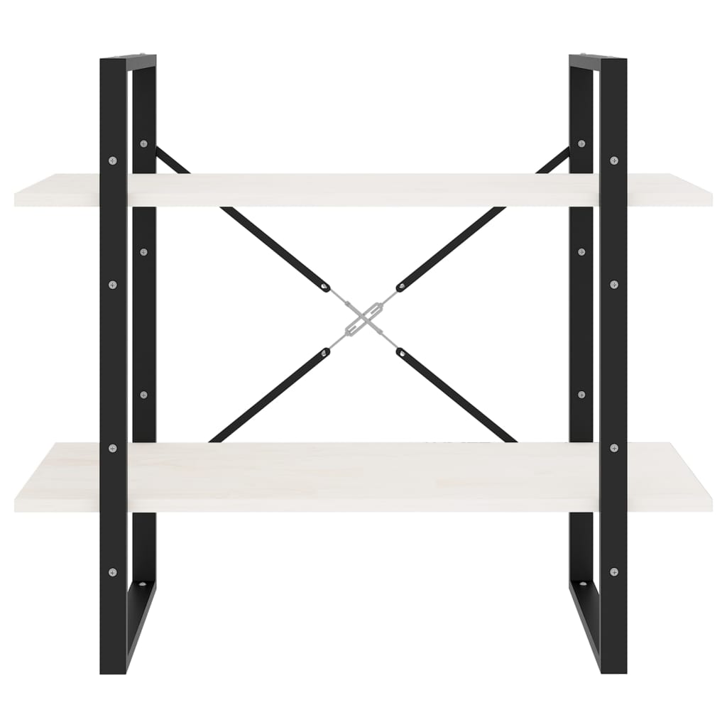 vidaXL Bibliotecă cu 2 rafturi, alb, 80x30x70 cm, lemn masiv de pin vidaXL Bibliotecă cu 2 rafturi, alb, 80x30x70 cm, lemn masiv de pin