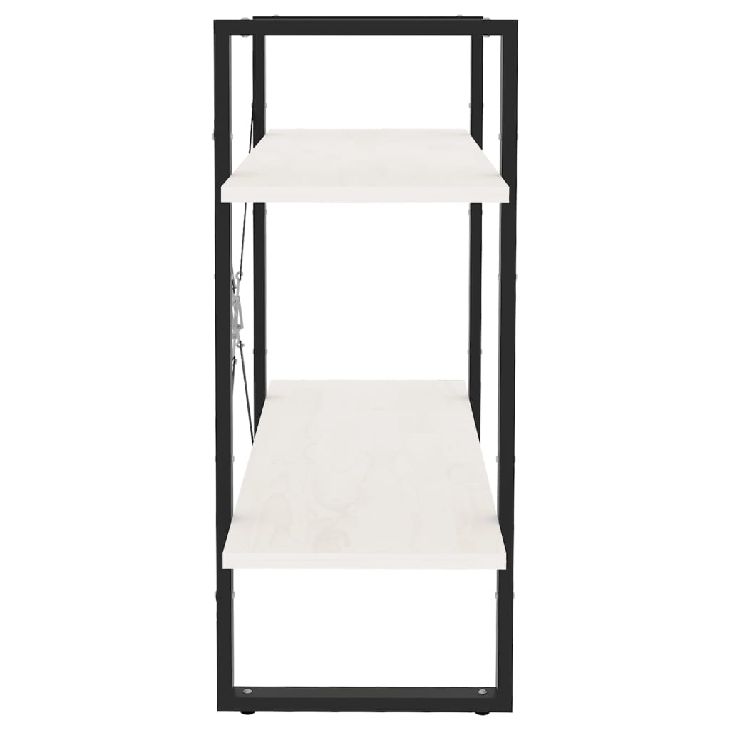 vidaXL Bibliotecă cu 2 rafturi, alb, 80x30x70 cm, lemn masiv de pin vidaXL Bibliotecă cu 2 rafturi, alb, 80x30x70 cm, lemn masiv de pin