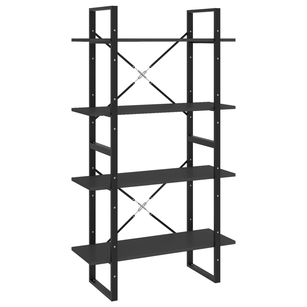 vidaXL Bibliotecă cu 4 rafturi, gri, 80x30x140 cm, PAL vidaXL Bibliotecă cu 4 rafturi, gri, 80x30x140 cm, PAL