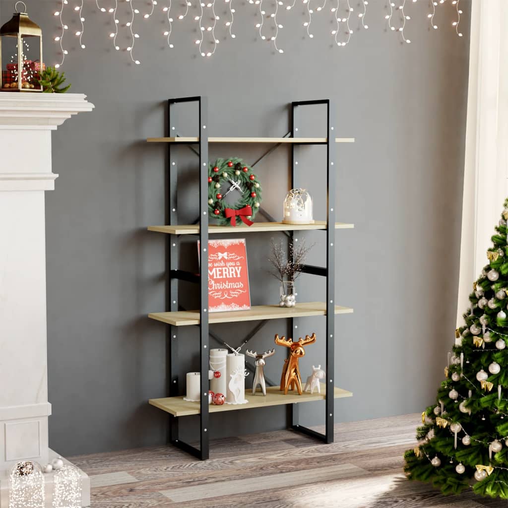 vidaXL Bibliotecă 4 rafturi stejar sonoma 80x30x140 cm lemn prelucrat vidaXL Bibliotecă 4 rafturi stejar sonoma 80x30x140 cm lemn prelucrat