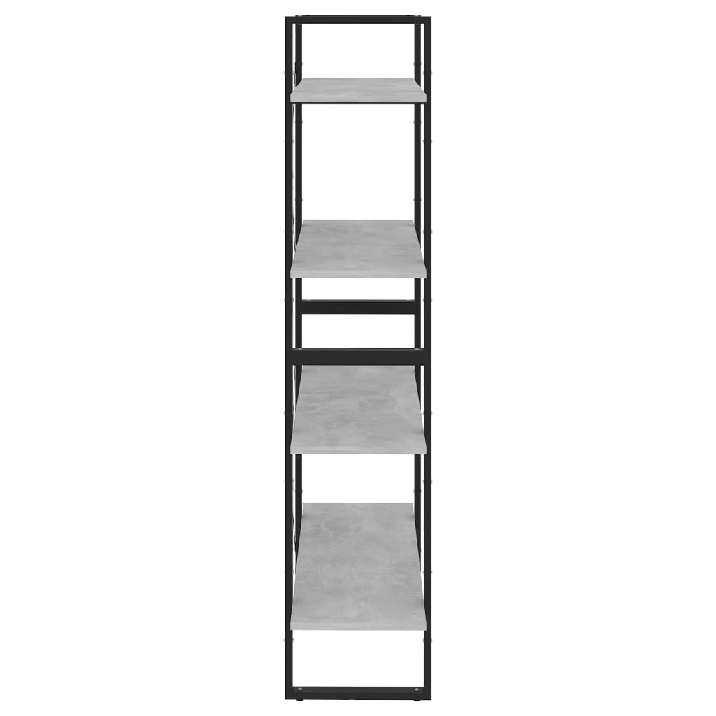 vidaXL Bibliotecă cu 4 rafturi, gri beton, 80x30x140 cm, PAL