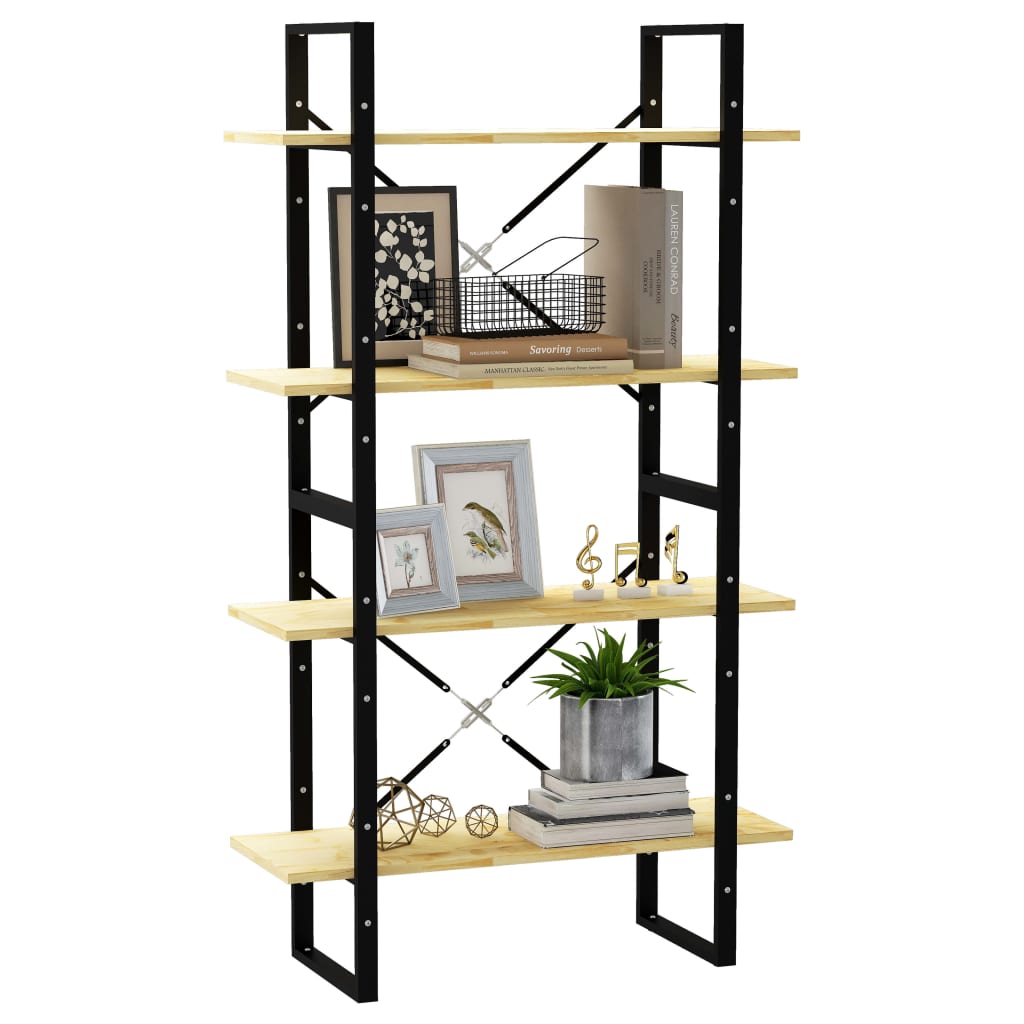 vidaXL Bibliotecă cu 4 rafturi, 80x30x140 cm, lemn masiv de pin