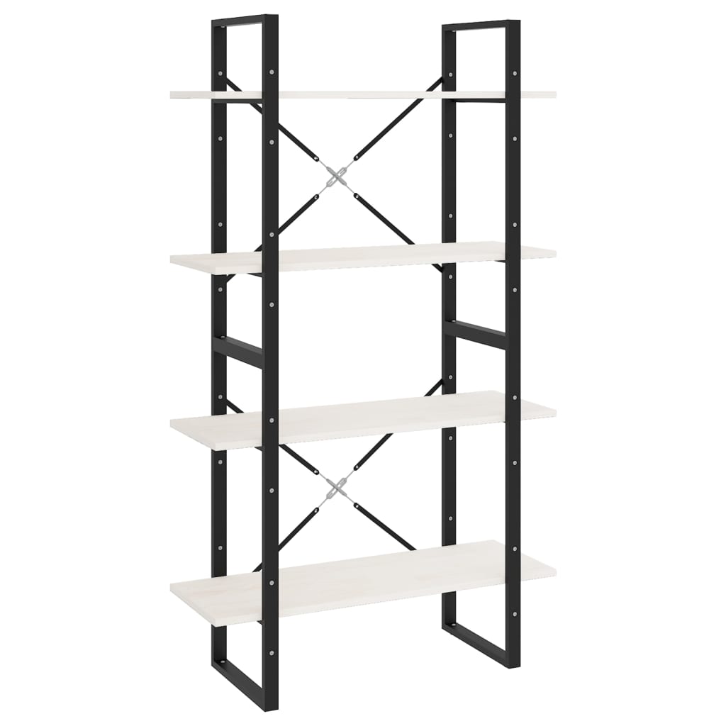 vidaXL Bibliotecă cu 4 rafturi, alb, 80x30x140 cm, lemn masiv de pin vidaXL Bibliotecă cu 4 rafturi, alb, 80x30x140 cm, lemn masiv de pin