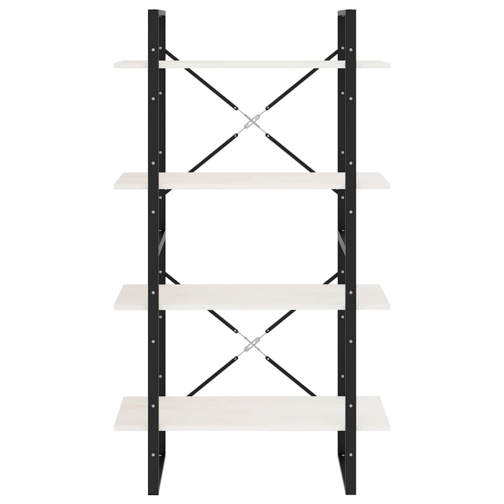 vidaXL Bibliotecă cu 4 rafturi, alb, 80x30x140 cm, lemn masiv de pin vidaXL Bibliotecă cu 4 rafturi, alb, 80x30x140 cm, lemn masiv de pin