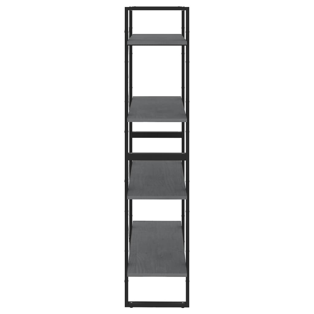 vidaXL Bibliotecă cu 4 rafturi, gri, 80x30x140 cm, lemn masiv de pin vidaXL Bibliotecă cu 4 rafturi, gri, 80x30x140 cm, lemn masiv de pin