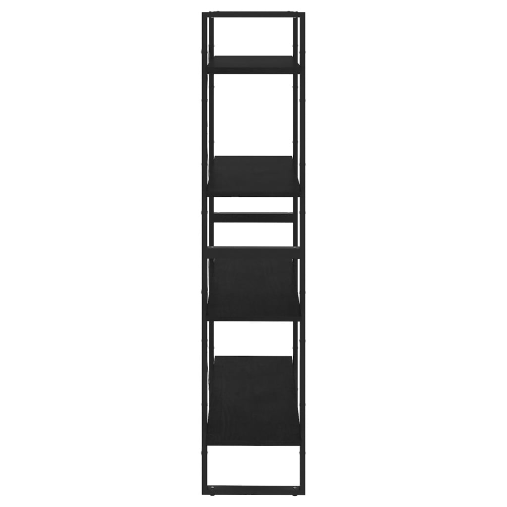 vidaXL Bibliotecă cu 4 rafturi, negru, 80x30x140 cm, lemn masiv de pin vidaXL Bibliotecă cu 4 rafturi, negru, 80x30x140 cm, lemn masiv de pin