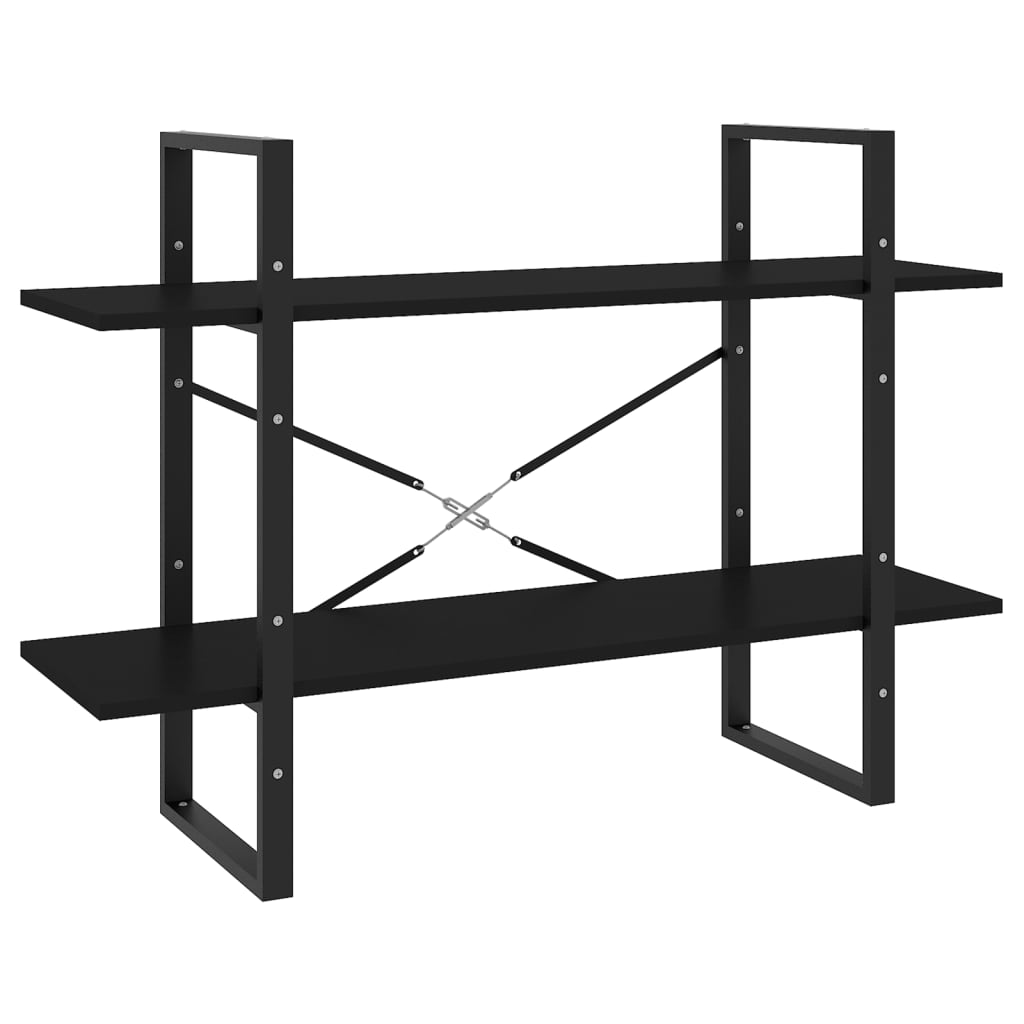 vidaXL Bibliotecă cu 2 rafturi, negru, 100x30x70 cm, PAL vidaXL Bibliotecă cu 2 rafturi, negru, 100x30x70 cm, PAL