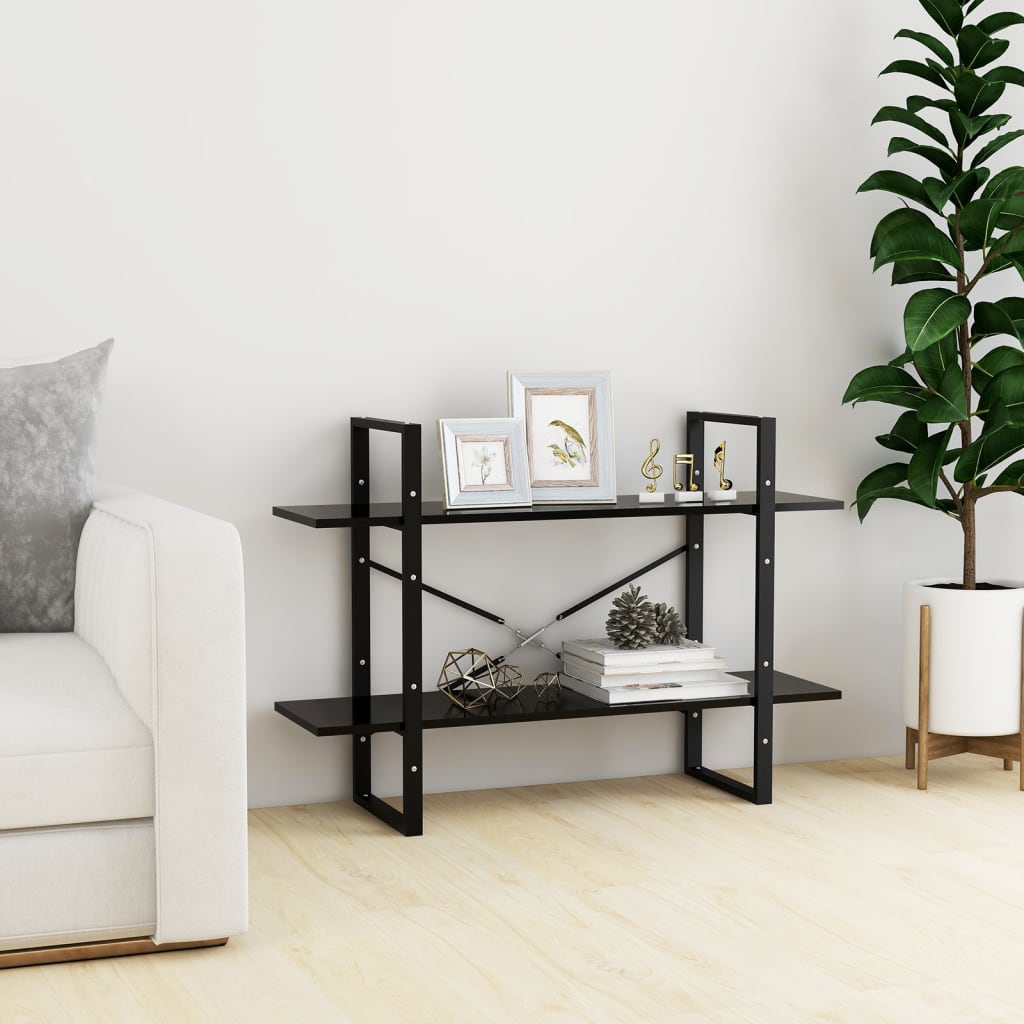 vidaXL Bibliotecă cu 2 rafturi, negru, 100x30x70 cm, PAL vidaXL Bibliotecă cu 2 rafturi, negru, 100x30x70 cm, PAL