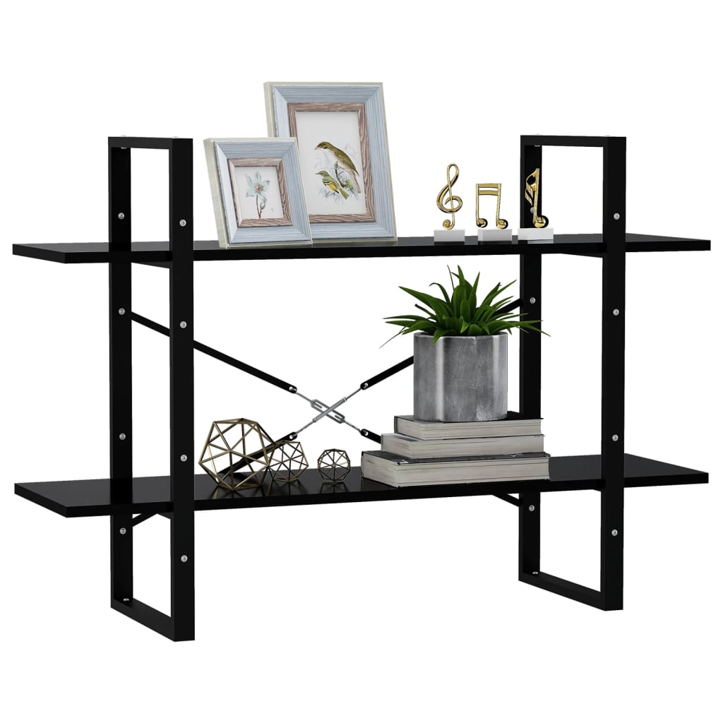 vidaXL Bibliotecă cu 2 rafturi, negru, 100x30x70 cm, PAL vidaXL Bibliotecă cu 2 rafturi, negru, 100x30x70 cm, PAL