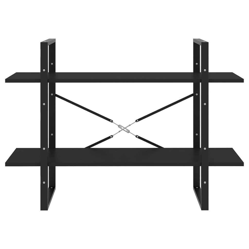 vidaXL Bibliotecă cu 2 rafturi, negru, 100x30x70 cm, PAL vidaXL Bibliotecă cu 2 rafturi, negru, 100x30x70 cm, PAL