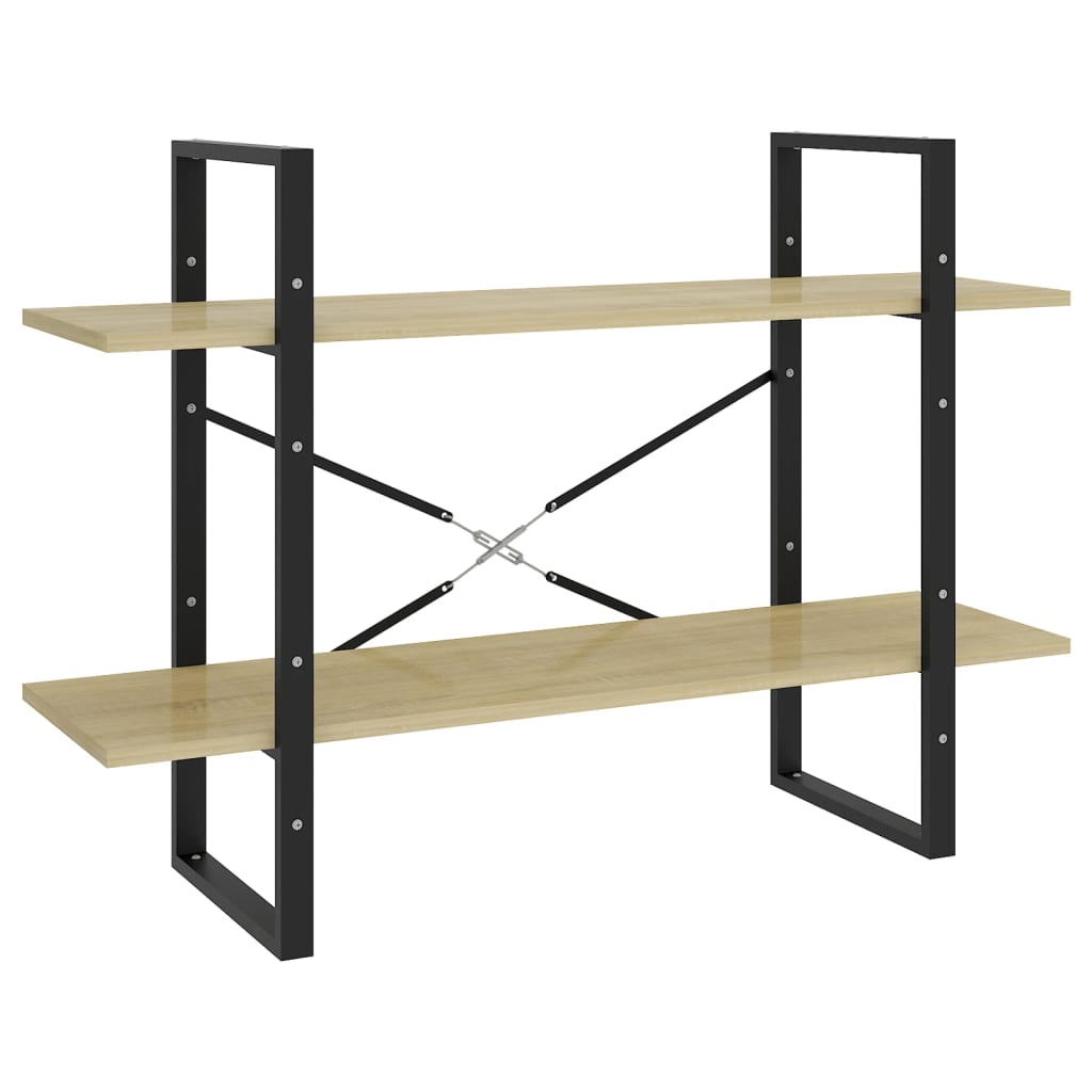 vidaXL Bibliotecă cu 2 rafturi, stejar sonoma, 100x30x70 cm, PAL vidaXL Bibliotecă cu 2 rafturi, stejar sonoma, 100x30x70 cm, PAL