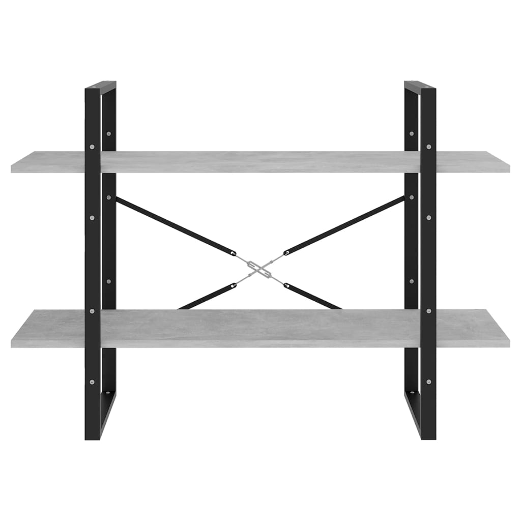 vidaXL Bibliotecă cu 2 rafturi, gri beton, 100x30x70 cm, PAL vidaXL Bibliotecă cu 2 rafturi, gri beton, 100x30x70 cm, PAL